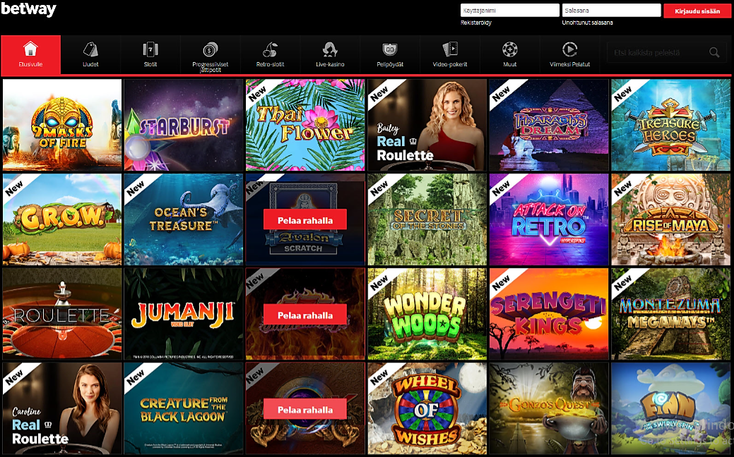 Jogos Disponíveis no Betway Casino